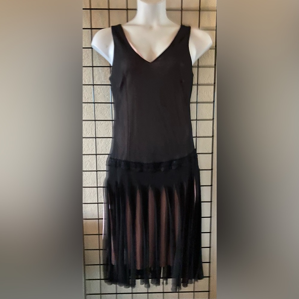 Meghan LA Black Pleated Midi Dress